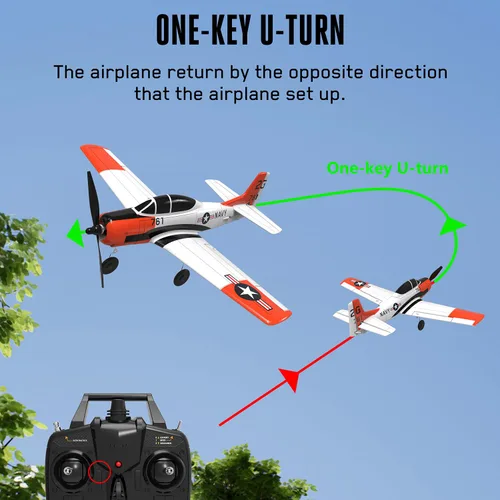 Miniatura 5 de Volantexrc - Avión RC de 2.4 GHz, control remoto de 4 canales, con avión Aileron T28 Trojan Parkflyer RC, listo para volar con sistema