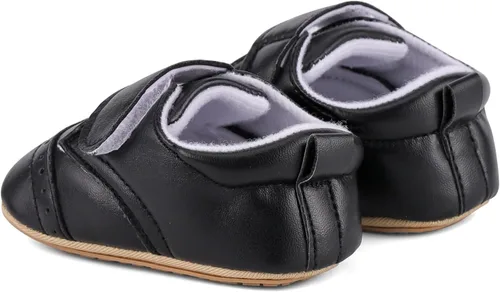 Miniatura 5 de ESTAMICO - Tenis de piel sintética para bebés, niños y niñas, suela de goma antideslizante, para primeros pasos, zapatos para exteriores