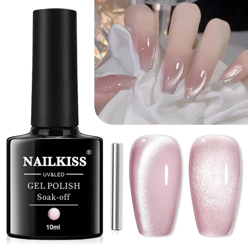 Miniatura 11 de Esmalte de uñas de gel magnético Cat Eye (rojo + verde tesoro), 0.34 onzas líquidas (paquete de 1)