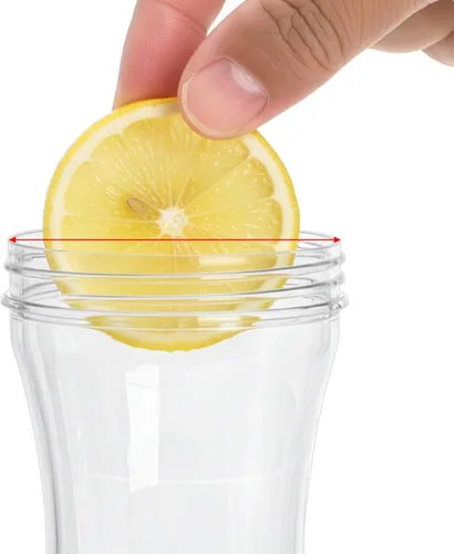 Miniatura 3 de Jucoan Paquete de 4 jarras de jugo de plástico de 1 litro con tapas para barra de mimosa, brunch, jarras de agua transparente con tapa abatible