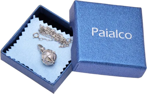 Miniatura 7 de Paialco Collar con colgante de plata de ley 925 con diseño de iglesia gótica y jaula hueca para mujer