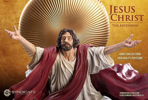 Miniatura 7 de La Ascensión de Jesucristo - Escultura de estatua de Polystone de 11 pulgadas Edición de bata roja a escala 1:10