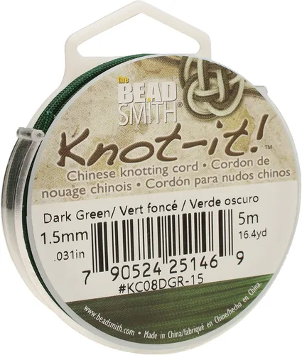 Miniatura 25 de The Beadsmith Knot-it - Cordón de nailon chino, color Siam oscuro, 0.031 in de diámetro, carrete de 49.2 ft