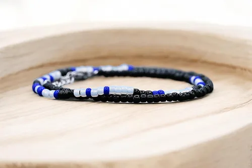 Miniatura 3 de Keep Him Safe Day And Night Morse Code Beaded Wrap Bracelet for Law Enforcement Mother, Unique Gift for Mom Wife Girlfriend Grandma Sister Best