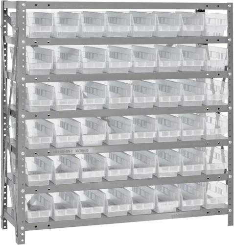 Miniatura 79 de Quantum QSBU-245BK Heavy Duty Shelving Unit with (7) Shelves and (24) QUS245 Black Bins for Garage Warehouse Storage Distribution 400 lb Load