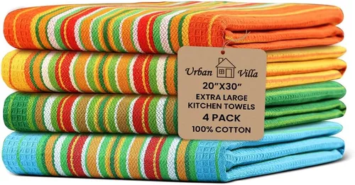 Miniatura 44 de Urban Villa Toallas de cocina 100% algodón, paquete de 6, altamente absorbentes, de secado rápido, súper suaves, de primera calidad, para cocina
