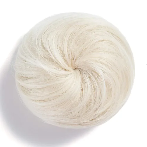 Miniatura 18 de Onedor Extensión de Cabello de Fibra Sintética Chignon Donut Moño Peluca (2# - Marrón Oscuro)