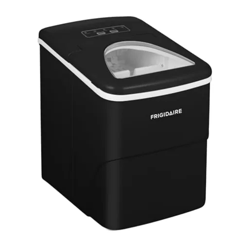 Frigidaire, Máquina de hielo compacta portátil de 26 libras, máquina para hacer hielo, negro, blanco, mediano