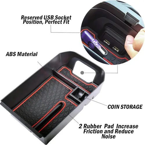 Miniatura 3 de TACORBO Organizador de Consola Central Compatible con Toyota RAV4 2019 2021 2020 2022 2023 2024 2025 y 2021-2024 2025 RAV4 Prime Accesorios, Bandeja