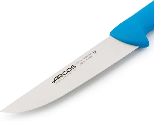 Miniatura 3 de Arcos Cuchillo de carnicero Range de acero inoxidable nitrum de 7 pulgadas. Cuchillo para carne. Mango azul de polipropileno. Sistema