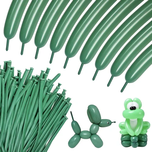 Miniatura 19 de Globos negros de 260 globos negros de látex grueso de 260q para modelo animal, 100 globos largos giratorios para regalos de Navidad de Halloween