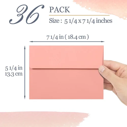 Miniatura 4 de Sobres de 5 x 7 pulgadas para invitaciones, paquete de 36 sobres A7 para tarjetas de 5 x 7, sobres de invitación de colores, 6 colores pastel