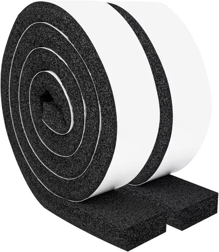 Miniatura 11 de Yotache Cinta de Sellado de Espuma Autoadhesiva de Celda Abierta de 1/2 pulgadas x 1/4 pulgadas, Burlete para Aislamiento de Puertas, Insonorizante