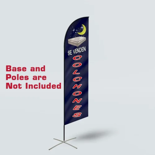 Miniatura 2 de Diseño personalizado hecho punto poliéster playa pluma bandera 11.2 pies promocional Swooper Banner sin postes y base Se Venden Colchones