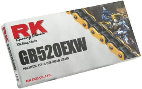 Miniatura 5 de RK Racing Chain 520EXW-66 (Serie 520) Cadena de acero de 66 eslabones de rendimiento extremo para todoterreno y ATV con anillo XW y eslabón