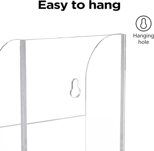 Miniatura 7 de HBlife Organizador de soporte de control remoto acrílico, organizador de montaje en pared transparente para TV, mesita de noche, 2 compartimentos