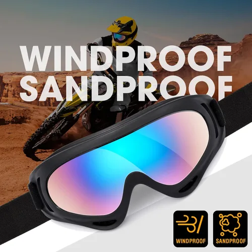 Miniatura 2 de MAMBAOUT Gafas de motocicleta para niños, paquete de 2 gafas de carreras todoterreno para niños y niñas