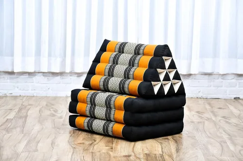Miniatura 6 de Leewadee - Cojín Tailandés plegable para el suelo con respaldo para TV, sala de estar, colchón para exterior, 65.7 x 20.9 x 11.8 pulgadas, Kapok