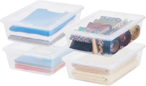 Miniatura 13 de IRIS caja de almacenamiento tipo balde de 132 cuartos de galón Transparente