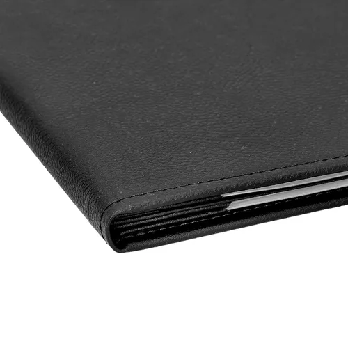 Miniatura 5 de Menu Covers Hecho de piel sintética de alta calidad (paquete de 10) - 4.25 x 11 pulgadas - Lista de vinos - Menú de bar (negro, 4 vistas)