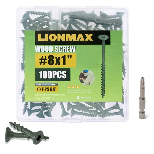 Miniatura 23 de LIONMAX Tornillos para madera de 1 pulgada, tornillos de cubierta #8 x 1, 1000 unidades, resistentes a la corrosión, revestimiento epoxi, tornillo
