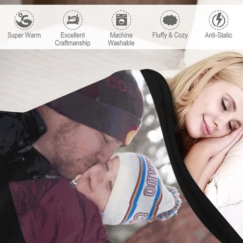 Miniatura 3 de Manta personalizada para el mejor papá, regalos personalizados para hombres, mantas personalizadas con fotos, texto para papá, marido, familia