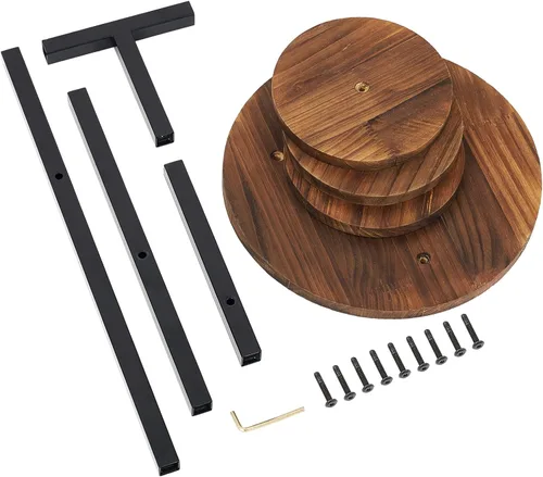Miniatura 8 de AUGOSTA - Soporte para plantas de 3 niveles, estante alto de metal y madera para exhibición en interiores y exteriores, soporte para macetas
