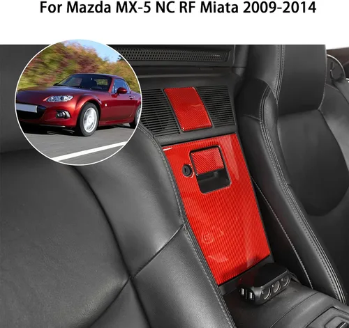 Miniatura 4 de Adhesivo de fibra de carbono suave 3D para asiento trasero de automóvil, panel decorativo para Mazda MX-5 NC RF Miata 2009 2010 2011 2012 2013 2014