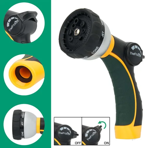 Miniatura 6 de TheFitLife - Manguera de jardín de metal flexible, diseño mejorado resistente a fugas y deshilachados, manguera de agua de acero inoxidable