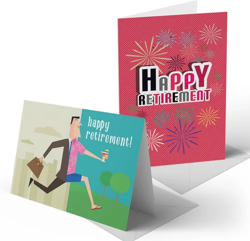 Better Office Products Paquete de 2 tarjetas de jubilación con sobres, felicitaciones por tu jubilación, tarjetas grandes (5 x 7 pulgadas), 2