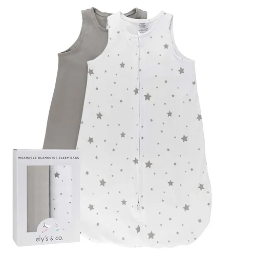 Miniatura 10 de Ely's & Co. Manta de algodón para bebé, saco de dormir de algodón 0-3,3-6, 6-12, 12-18 meses, juego de 2 unidades para bebé niño y niña, rosa, azul