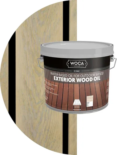 WOCA Comprobador de aceite de madera exterior de Dinamarca, aceite penetrante a base de agua para superficies de madera al aire libre, muestra de