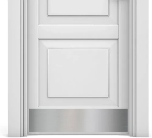 Deck the Door Decor | Placa para puerta – Aluminio anodizado – Montaje con tornillo – Negro satinado, níquel satinado, latón brillante y acabado de