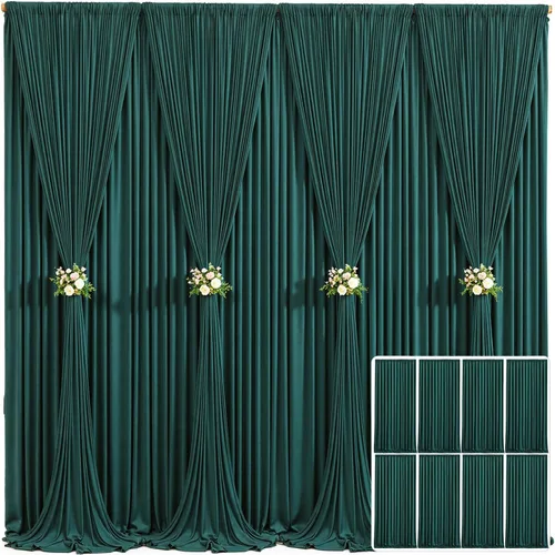 Miniatura 111 de Cortina de fondo beige de 10x10 para bodas y fiestas, cortina de fondo beige sin arrugas para fotos, cortinas de fondo para decoración de baby Gris