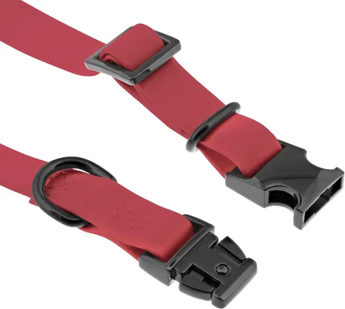 Miniatura 3 de MiMu Collar pequeño de silicona para perro, collar de perro elegante rosa de 17 pulgadas con hebilla de cierre y bucle de correa con anillo en D