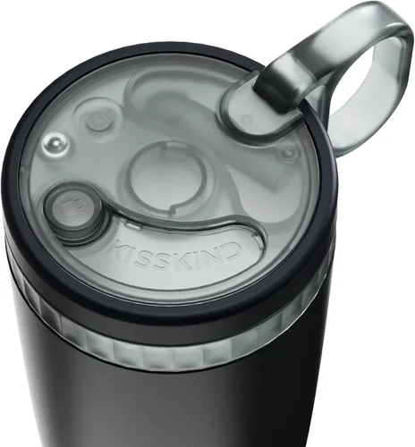 Miniatura 2 de KISSKIND Vaso de café helado con popote oculto, taza de café helado reutilizable de 20 onzas, taza de viaje con forro de cerámica que cabe en bolsas