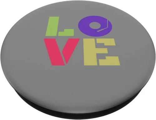 Miniatura 2 de Love 90s Retro Music Turntable PopSockets Adhesive PopGrip