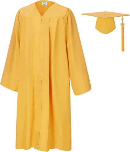 SAMDEEMI Juego de bata de graduación mate unisex para adultos, con borlas, para escuela secundaria y licenciatura, 10 colores