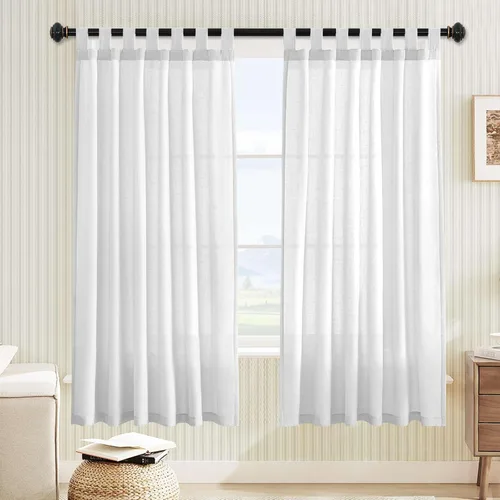 Miniatura 65 de H.VERSAILTEX - Cortinas de lino mezclado con pestaña superior para sala de estar/dormitorio - Elegantes tratamientos de ventana con filtro de luz