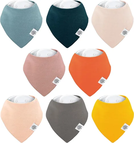 Parker - Baberos tipo bandana para bebé, paquete de 4 baberos para niños, niñas, unisex Duna