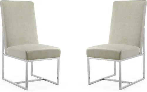 Miniatura 10 de Manhattan Comfort Element Modern - Juego de 1 sillas de comedor de terciopelo con espuma de alta densidad, marco de acero inoxidable con acabado