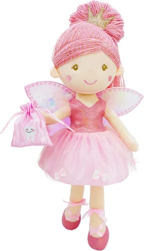 Miniatura 9 de June Garden Muñeca de hada del jardín encantado de 16 pulgadas Brielle - Muñeca de conejo de peluche rellena y suave para niña, regalo de Pascua