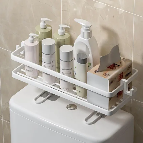 Miniatura 8 de JHDXL Almacenamiento sobre el inodoro, organizador de baño de 1 nivel sobre el inodoro, estante de almacenamiento, organizador de baño