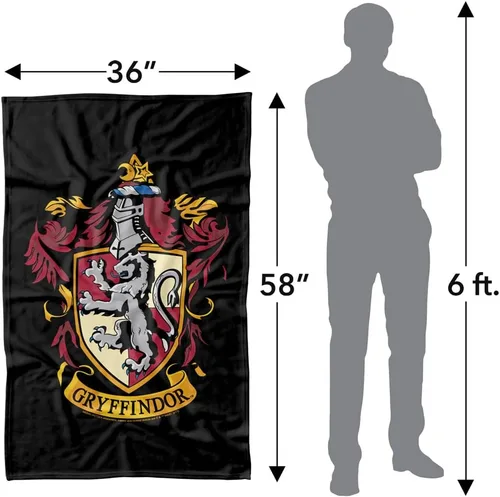 Miniatura 4 de Harry Potter Gryffindor House Crest - Manta de forro polar de 36 x 58 pulgadas, escudo de Gryffindor