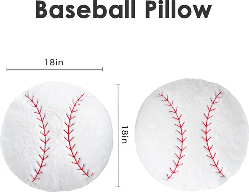 Miniatura 3 de Wepop Almohada de béisbol esponjosa de 18 pulgadas, almohadas de béisbol suaves, almohada de pelota deportiva, juguete de peluche para decoración
