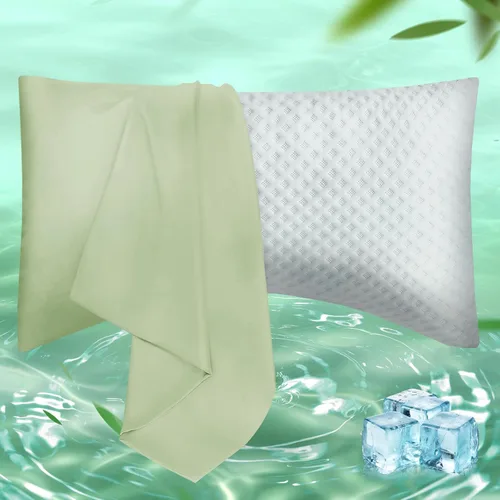 Miniatura 34 de Fundas de almohada de tamaño corporal, Fundas de almohada de viscosa refrescante con cierre de cremallera, Funda de almohada fresca y transpirable