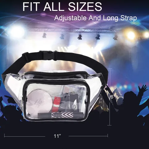 Miniatura 3 de Riñonera holográfica para mujer, diseño iridiscente, linda, para la cintura, a la moda, para fiestas rave, eventos, juegos, #7 Riñonera transparente
