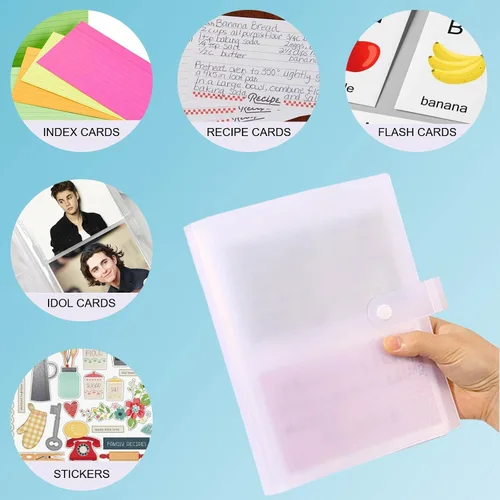 Miniatura 5 de BetterJonny - Organizador de tarjetas de índice de 3 x 5, tarjetas de índice de plástico transparente, bolsas organizadoras de libros, soporte