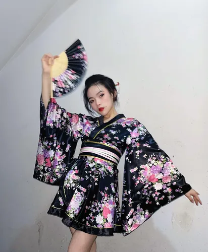 Miniatura 3 de Elibelle Juego de calcetines de seda plegables de seda para mujer, estilo kimono de anime japonés