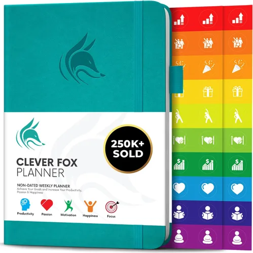 Miniatura 9 de Clever Fox Planificador – Planificador semanal y mensual sin fecha para productividad, gestión del tiempo y objetivos – Diario organizador – A5